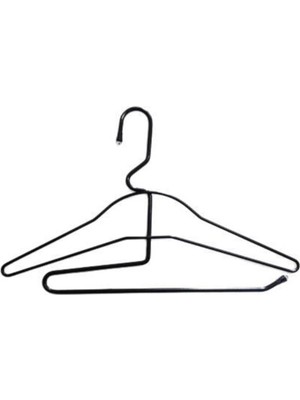 Mikasso 2 Adet Pantolon ve Gömlek Askısı Bir Arada Demir Siyah Metal Beyaz