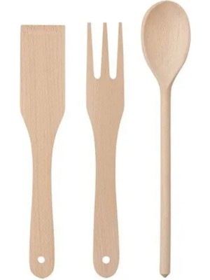 Mikasso Premium Ürün Kaliteli Kullanışlı Dayanıklı Modern Tasarım 3 Parça Ahşap Mutfak Gereçleri Fılbunke Ah