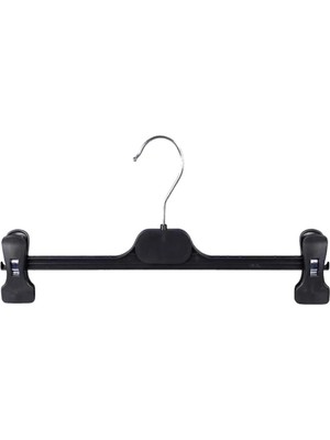 Mikasso Plastik Pantolon , Etek Askısı 10 Adet Mandallı Askı Plastik Siyah Tr