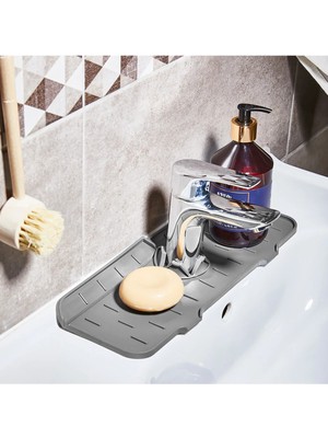 Mikasso Lavabo Musluk Matı Batarya Kenarı Süngerlik Sabunluk Katı Sabunluk Lavabo Düzenleyici L-00875 Plasti