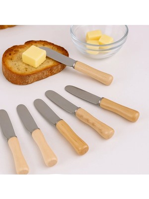 Mikasso Ahşap Saplı 6'lı Terayağ Bıçağı - Kahverengi - 10,2 cm Ahşap Kahverengi