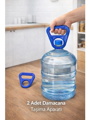 Mikasso 2 Adet Plastik Damacana Taşıma Aparatı Damacana Taşıyıcı, Damacana Tutacağı,sert,sağlam Tutacak Mavi