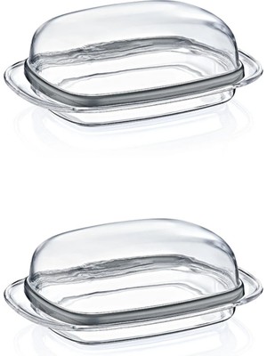 Mikasso Şeffaf Tereyağlık ve Peynirlik (2 Adet) (5pp Plastik) Plastik Turuncu