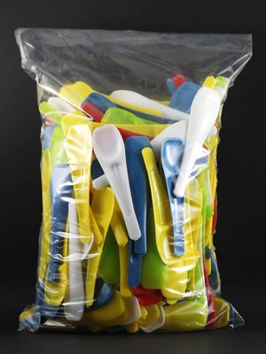 Mikasso Plastik Dondurma Kaşığı 9 cm - 250 Adet Plastik Çok Renkli