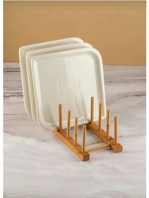 Mikasso Ahşap Mutfak Organizeri, Ahşap Mutfak Düzenleyici, Ahşap Tabaklık, Ahşap Bardaklık, 28X10 Koza Gift