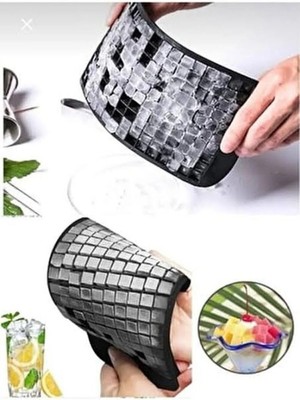 Mikasso 2 Adet - Mini Küp Şekilli , Silikon Buz Kalıbı - 160'LI Mini Buz Kalıbı Silikon