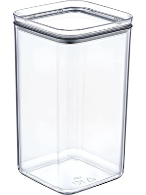 Mikasso 1,5 L Kare Vakumlu Kap Kuru Baklagil Un Kahve Saklama Hava Geçirmez Bakliyat Makarna Erzak Kutusu Pl