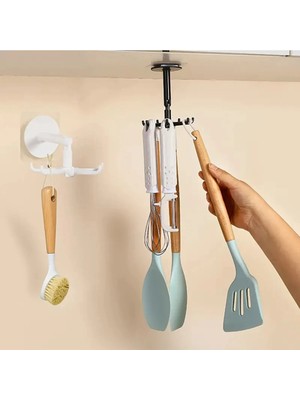 Mikasso 7 Bölmeli 360° Döner Duvar Askısı - Mutfak Banyo Kapı Organizeri Pratik Askı Aparatı Belirtilmemiş Ç