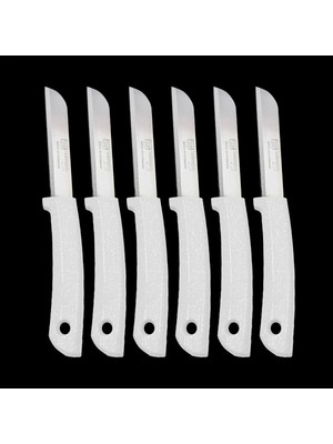 Mikasso Simli Beyaz Meyve Bıçağı 6'lı Çelik