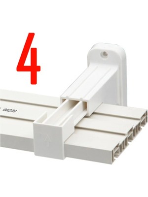 Mikasso 4 Adet Perde Rayı Korniş L Ayak Duvara Montaj Askı Aparatı Plastik