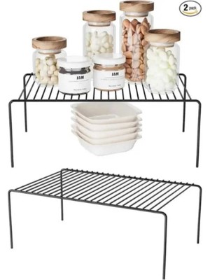 Mikasso 2 Li Dolap Içi Düzenleyici Organizer Tezgah Banyo Tabak Bardak Mutfak Banyo Düzenleme Metal 30 x 30