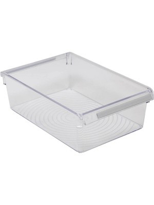 Mikasso Buzdolabı Içi Organizer Dolap Içi Düzenleyici Raf 325*205*100 mm Şeffaf Plastik Tr Beyaz