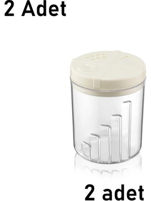 Mikasso 2 Adet Tuzluk Biberlik Baharatlık Qlux 300 ml Tuzluk Biberlik 3 Kademeli L-00277 Ev Ofis Lokanta Pla