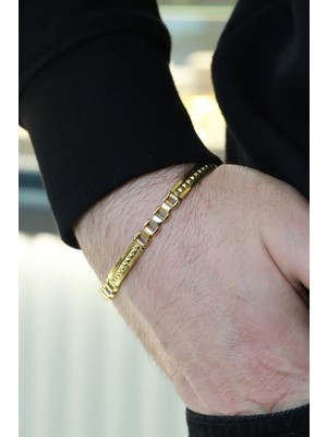 Aydın Kuyumculuk 14 Ayar Altın,tarz Erkek Bileklik AGBLK676