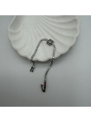 Mare Accessories Kare Taş Detaylı Zirkon Su Yolu Bileklik