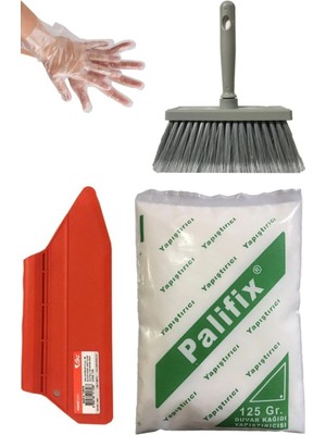 Mikasso 4'lü Süper Set Duvar Kağıdı Uygulama Seti Yapıştırıcısı /125 Gram Tutkal/spatula/fırça/eldiven