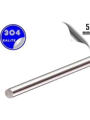 Mikasso Paslanmaz Çelik 304 Çubuk ( Mil ) Ø 5 mm (1 Metre) Paslanmaz Çelik