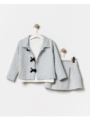 Lily & Co. Lily Co Tüvit Ceket - Şort Etek Kız Çocuk Üçlü Takım