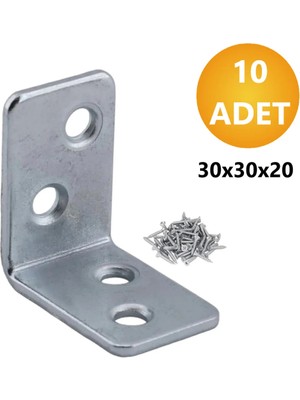 Mikasso L Demiri Mobilya Eşya Dolap Duvara Sabitleyici Köşebent Bağlantı Aparatı Gönye 30X30X20 mm 10 Adet.