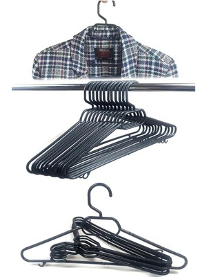 Mikasso 48 Adet Siyah Plastik Elbise Askısı 48'li Set Plastik Siyah