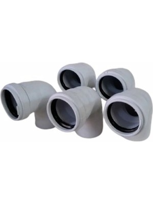 Mikasso 50X90 Pvc Dirsek 50'lik 90 Derece Pimaş Atık Su Borusu Dönüş Parçası 5 Adet