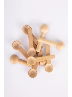 Mikasso 6'lı Bambu Mini Baharat Kaşığı Ahşap Kahverengi