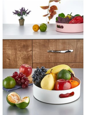 Mikasso 360 Derece Dönen Banyo&buzdolabı Düzenleyici Tepsi Beyaz Plastik 20 x 20 Beyaz Tr