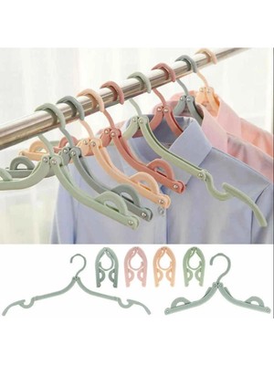 Mikasso 5'li Taşınabilir Askı Katlanabilir Elbise Askısı Plastik Çok Renkli Cn