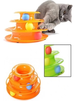 Mikasso Tower Of Tracks 3 Katlı Kedi Oyuncağı Rattan Çok Renkli Tr