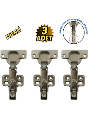 Mikasso Frenli Dolap Kapak Mobilya Menteşesi Pistonlu 3’lü