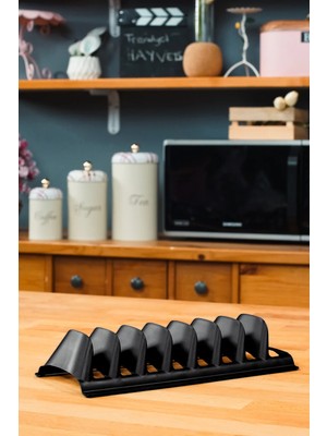 Mikasso Tencere,kapak,tabak,tava Düzenleyici Raf Stant Organizer 7 Bölmeli Plastik Tabaklık Plastik 30 x 50