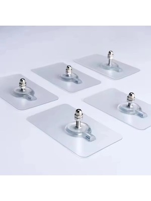 Mikasso 5 Adet Kiracılar Için Evde Duvara Iz Bırakmaz Yapışkanlı Gözükmez Çivi Tablo Askısı Çerçeve Yapışkan