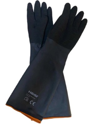 Mikasso Hr Lateks Endüstriyel Uzun Asit Eldiveni 55 cm Siyah
