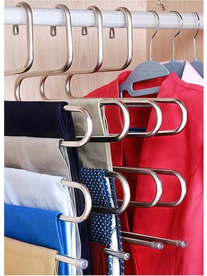 Mikasso Pantolon Askısı 5 Katlı Metal Metalik Tr