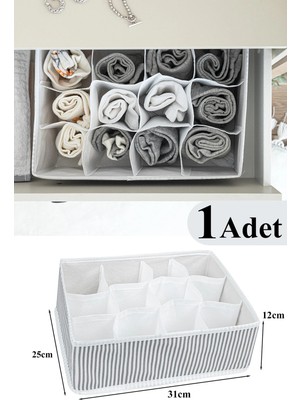 Mikasso 1 Adet 12 Bölmeli Çok Amaçlı Organizer Çekmece Düzenleyici Gri Plastik Kahverengi