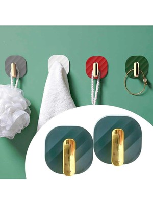 Mikasso 2li Yapışkanlı Retro Askılık Dolap Kapak Kulpu Yeşil Plastik 10 x 15 Çok Renkli Tr
