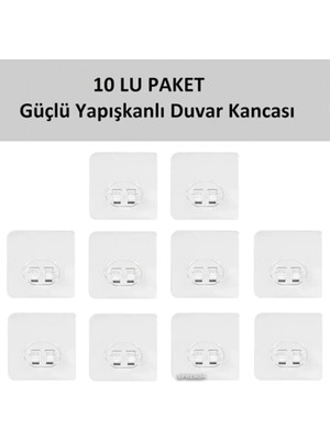 Mikasso 10 Lu Güçlü Kendinden Yapışkanlı Kancalar Köşe Rafı Banyo Rafı Duş Rafı Kancası Gri