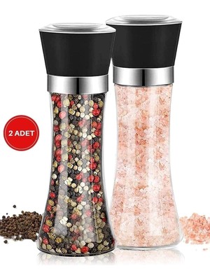 Mikasso Tuz Değirmeni Biberlik Karabiber Tuzluk Baharat Has Değirmeni Çevirmeli Seramik Bıçaklı Öğütücüsü Se