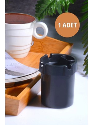 Mikasso 1 Adet Koku Yapmaz Çakmaklık Hazneli Siyah Plastik Küllük Oto Kül Tablası Kül Tabağı Plastik Siyah Y