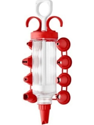 Mikasso Plastik Krema Pompası Krem Şanti Sıkma Aleti 9 Farklı Başlık Aparatı Plastik