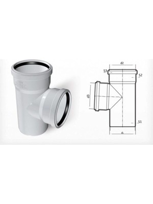 Mikasso Dublex Pvc Atık Su Borusu Pimaş Te Çatal 100 x 70 Mm.