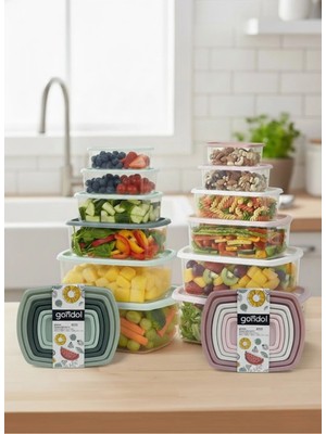 Mikasso Garner Saklama Kabı 6'lı Set Plastik Turkuaz