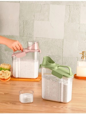 Mikasso Yeni Nesil Çok Fonksiyonlu Saklama Kabı 1800 ml Plastik Pembe