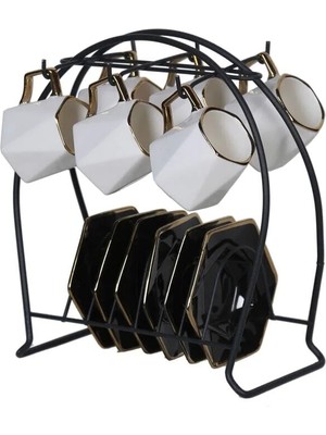 Mikasso Fincan Askısı-Siyah Metal Siyah