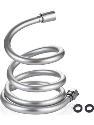 Mikasso Monshop Gümüş Pvc Banyo Duş Hortumu Dayanıklı Banyo Musluk Duş Hortum 1,5 Metre.. Plastik