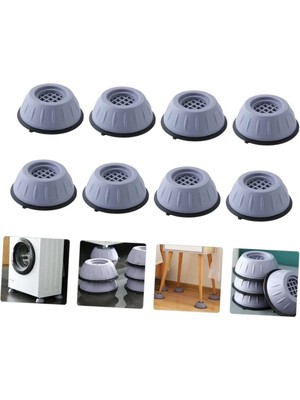 Mikasso Çamaşır Makinesi Kayma ve Titreşim Engelleyici - Gürültü Emici Aparatlar 8 Li Set M-541 Gri