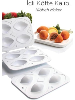 Mikasso Pratik Içli Köfte Kalıbı Içli Köfte Aparatı Köfte Kalıbı 4 Bölmeli Içli Köfte Kalıbı - Bas-Çıkar Pla
