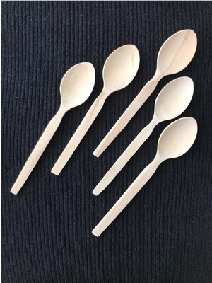 Mikasso Ahşap Kaşık 23 cm Tahta Kaşık 5 Adet Çelik Kahverengi