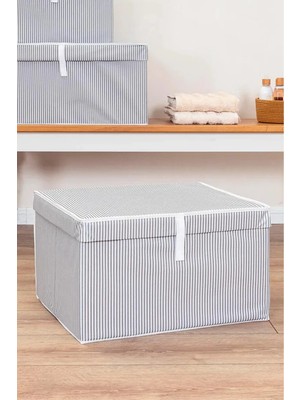 Mikasso Çok Amaçlı Kutu Maxi Boy Tela 50*40*30 cm Tela 50 x 40 Gri Tr