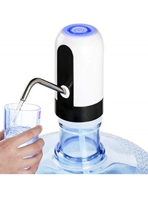 Mikasso Çift Motorlu USB Şarj Edilebilir Sarjlı Otomatik Damacana Su Pompası Beyaz